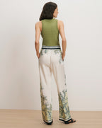 Veronica Beard Grigore Wide-Leg Pant - Light Pistachio Multi