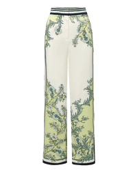 Veronica Beard Grigore Wide-Leg Pant - Light Pistachio Multi