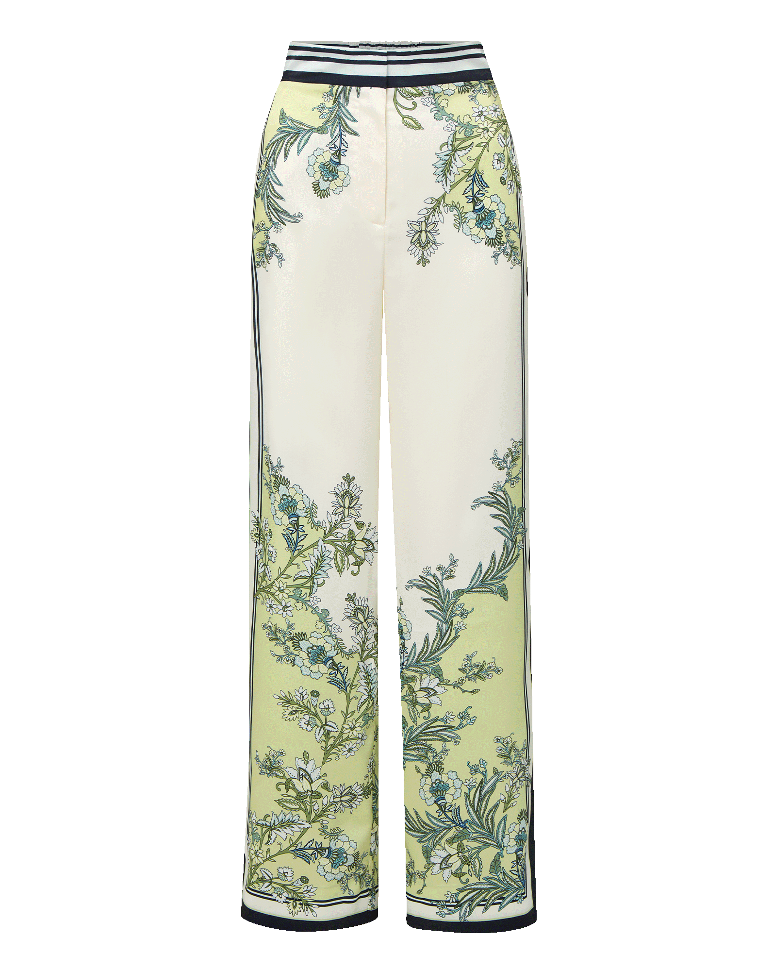 Veronica Beard Grigore Wide-Leg Pant - Light Pistachio Multi