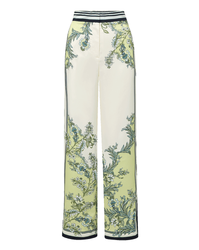 Veronica Beard Grigore Wide-Leg Pant - Light Pistachio Multi