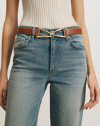 Veronica Beard V Leather Belt
