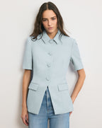 Veronica Beard Bodie Jacquard Jacket - Blue Stream