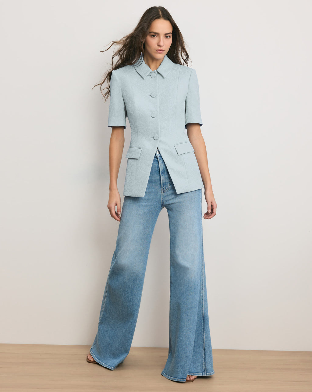 Veronica Beard Bodie Jacquard Jacket - Blue Stream