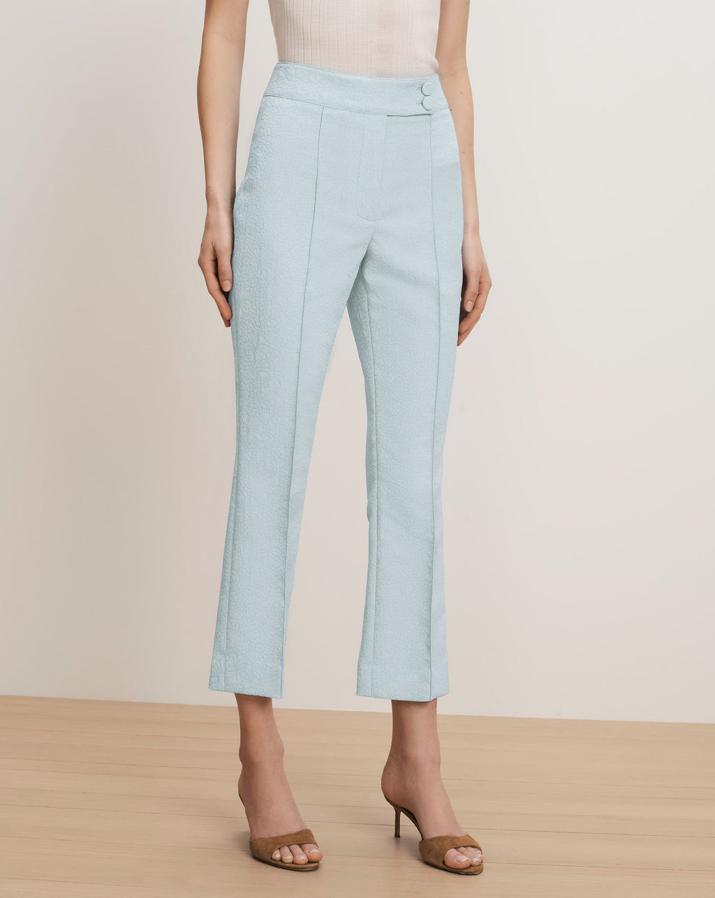 Veronica Beard Dell Slim-Leg Pant - Blue Stream