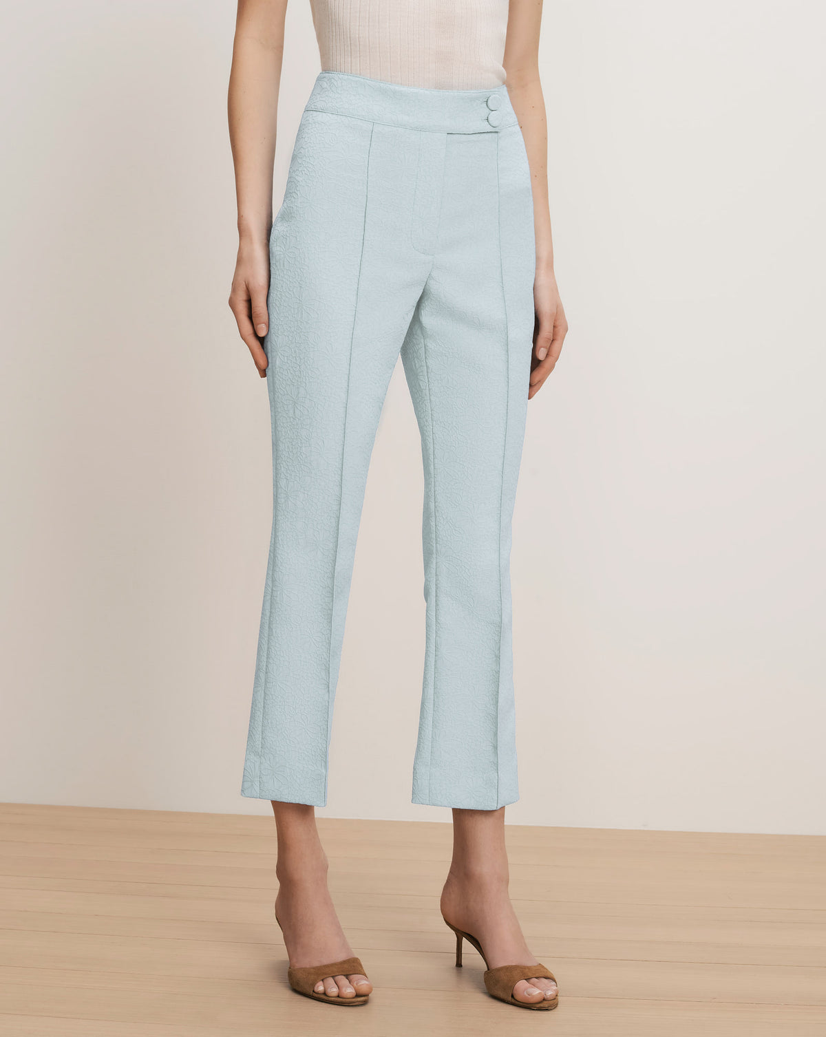 Veronica Beard Dell Slim-Leg Pant - Blue Stream