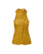 Veronica Beard Pacey Halter Top - Gold Ochre