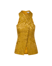 Veronica Beard Pacey Halter Top - Gold Ochre