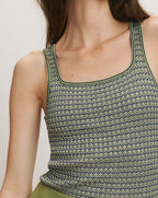 Veronica Beard Sandra Knit Tank Top - Navy/Cactus/Off-White