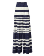 Veronica Beard Heron Crossover Waistband Pant - Navy/Dove White