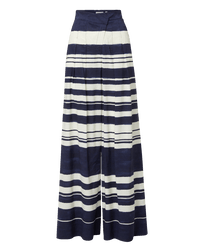 Veronica Beard Heron Crossover Waistband Pant - Navy/Dove White