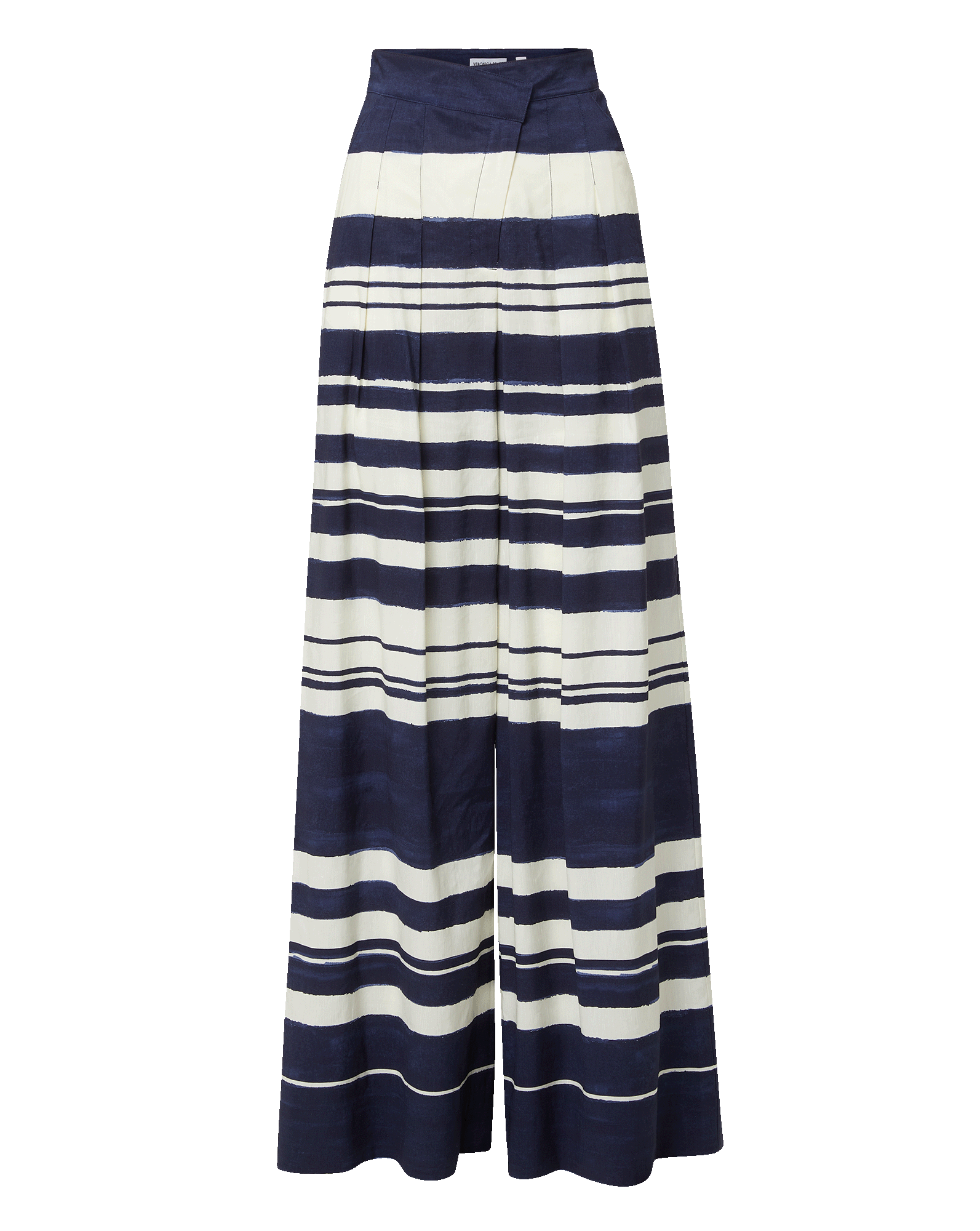 Veronica Beard Heron Crossover Waistband Pant - Navy/Dove White