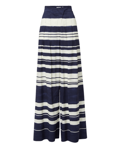 Veronica Beard Heron Crossover Waistband Pant - Navy/Dove White