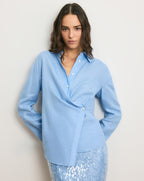 Veronica Beard Perezzi Button-Down Shirt - Blue Jay