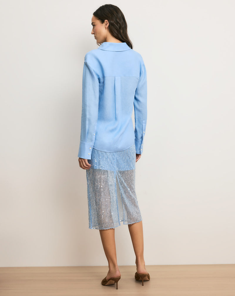 Veronica Beard Perezzi Button-Down Shirt - Blue Jay