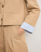 Veronica Beard Gala Cropped Utility Jacket - Khaki