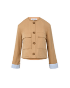 Veronica Beard Gala Cropped Utility Jacket - Khaki