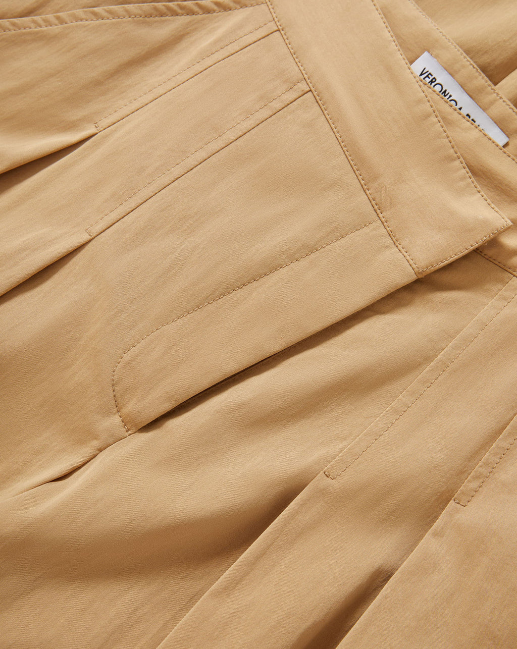 Veronica Beard Heron Crossover Waistband Pant - Khaki