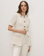Veronica Beard Bodie Tweed Jacket - Ecru