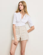 Veronica Beard Jazmin Tweed Short - Ecru Multi