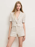 Veronica Beard Jazmin Tweed Short - Ecru Multi
