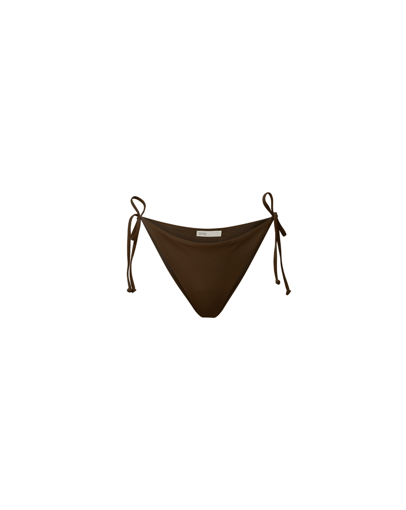 Veronica Beard Brown bikini bottom with side ties.