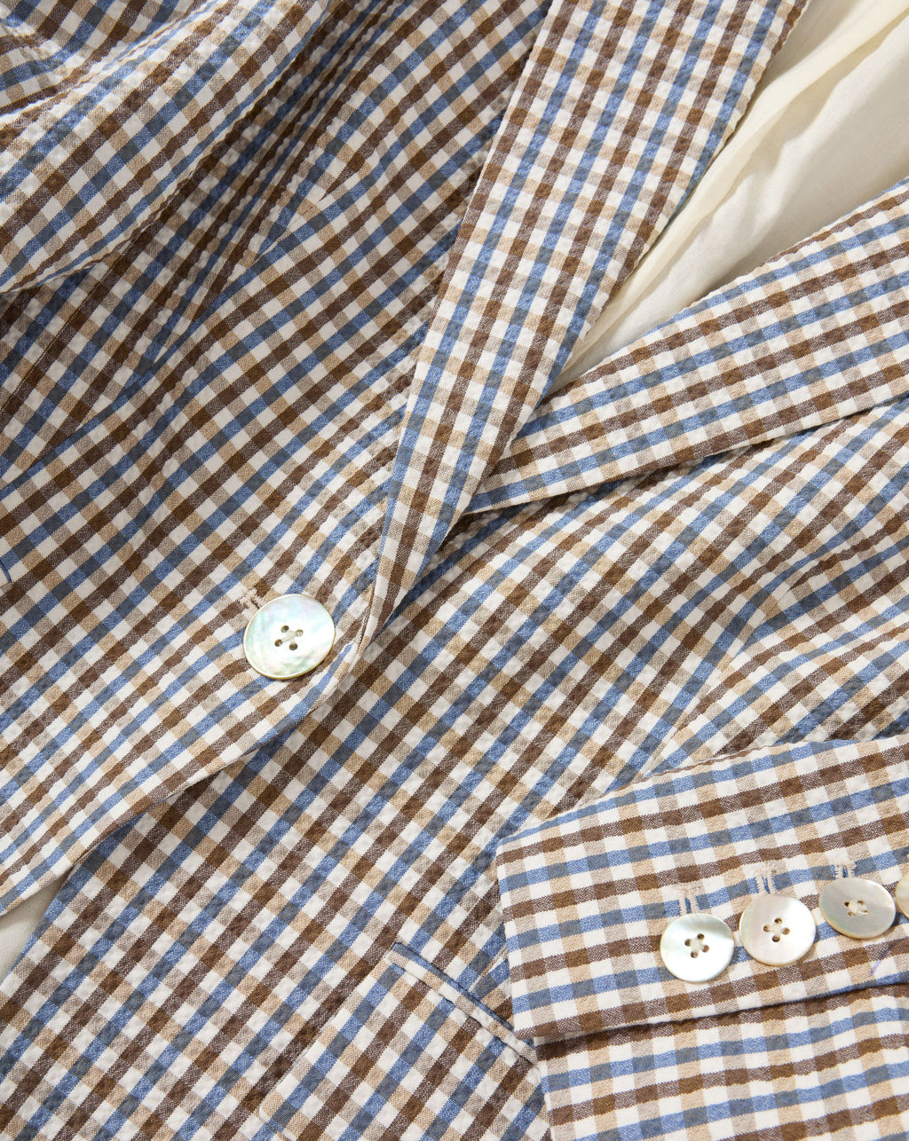 Veronica Beard Clayton Gingham Dickey Jacket - Acorn Multi