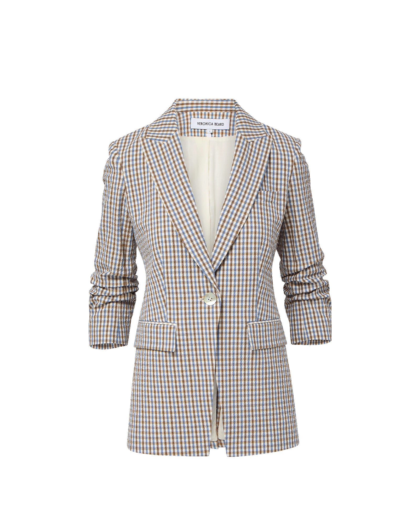 Veronica Beard Clayton Gingham Dickey Jacket - Acorn Multi