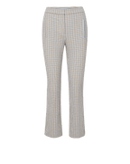 Veronica Beard White and brown plaid pants, flared leg.