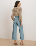 Veronica Beard Ashlynn Silk Blouse - Stone Khaki Multi