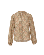 Veronica Beard Ashlynn Silk Blouse - Stone Khaki Multi
