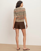 Veronica Beard Shana Cardigan - Stone Khaki Multi