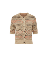 Veronica Beard Shana Cardigan - Stone Khaki Multi