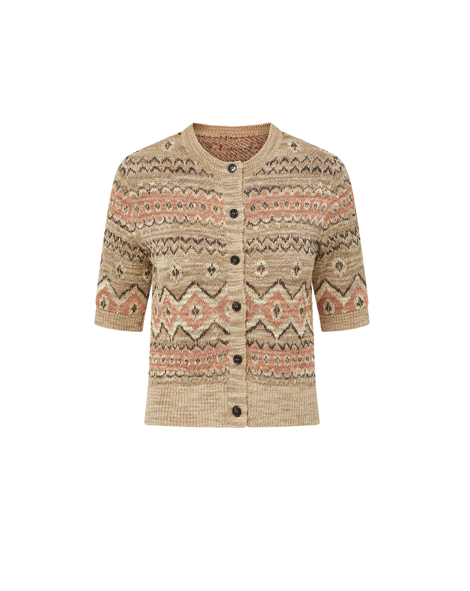 Veronica Beard Shana Cardigan - Stone Khaki Multi