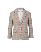 Veronica Beard Schoolboy Plaid Dickey Jacket - Muted Clay Multi