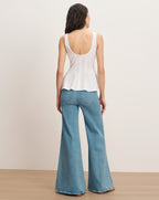 Veronica Beard Charlie Peplum Tank Top - White