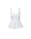 Veronica Beard Charlie Peplum Tank Top - White