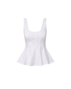 Veronica Beard Charlie Peplum Tank Top - White