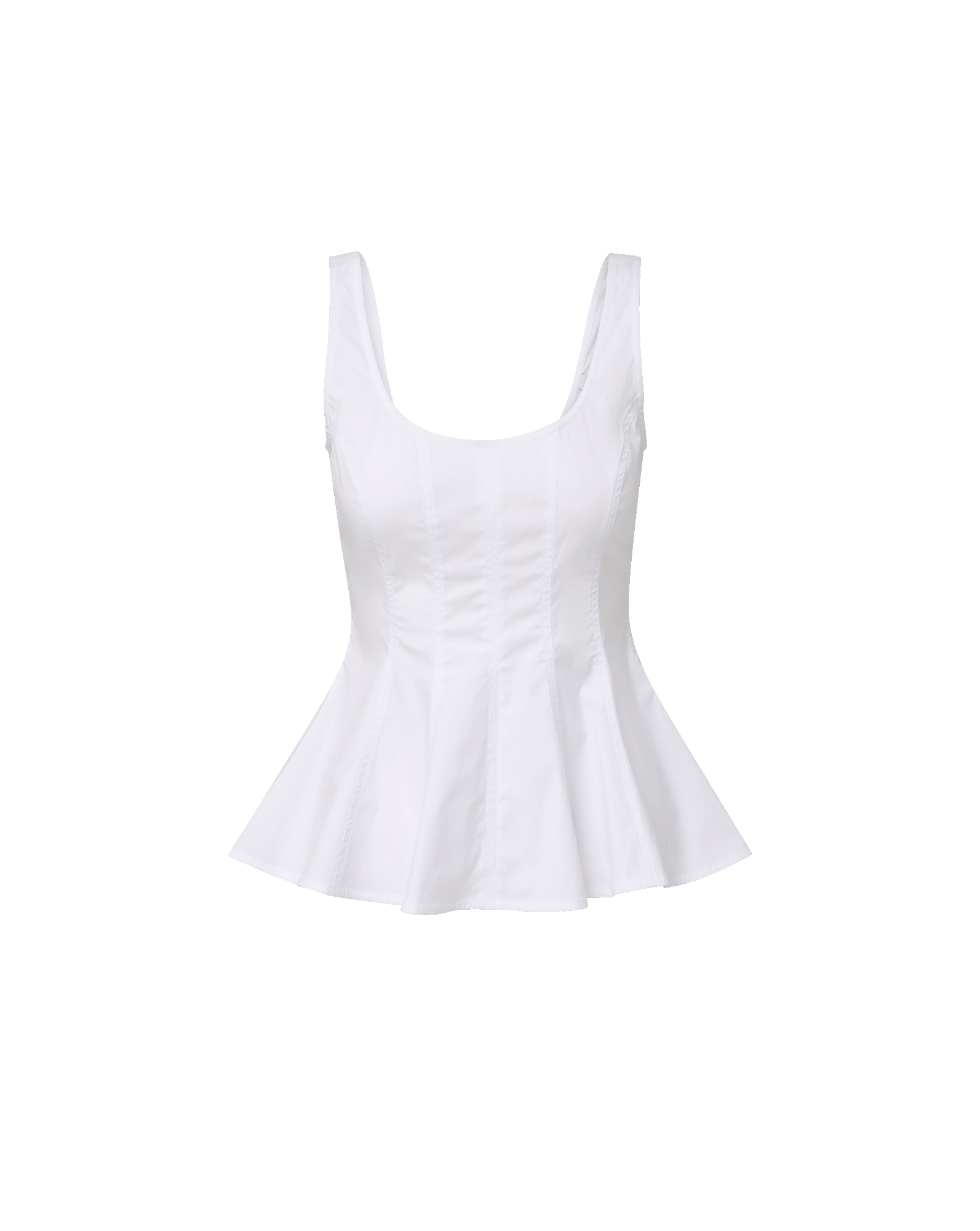 Veronica Beard Charlie Peplum Tank Top - White