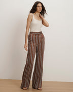 Veronica Beard Carraway Wide-Leg Pant - Dark Mocha Multi