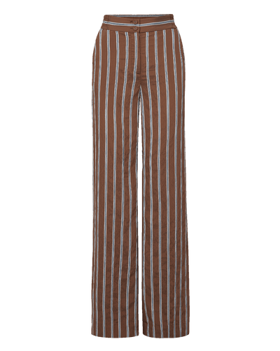 Veronica Beard Carraway Wide-Leg Pant - Dark Mocha Multi