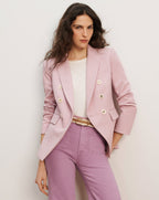 Veronica Beard Miller Seersucker Dickey Jacket - Pale Orchid Haze