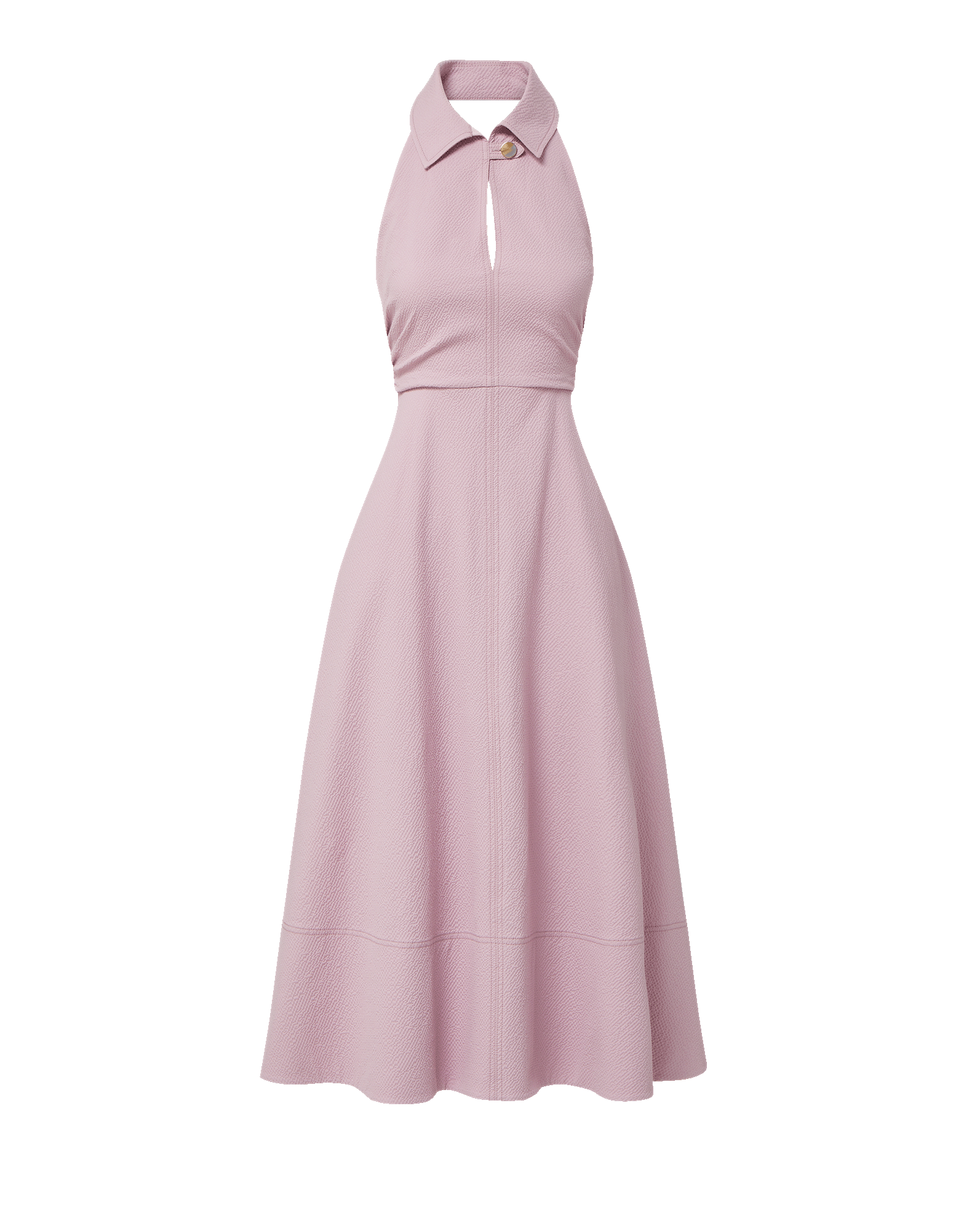 Veronica Beard Mackey Seersucker Halter Midi Dress - Pale Orchid Haze