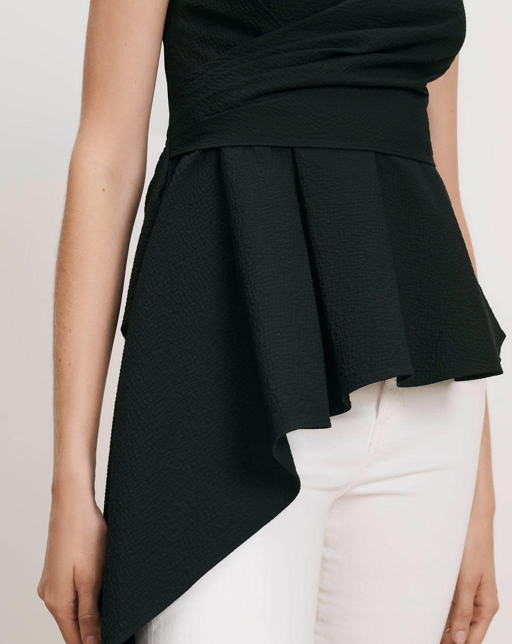 Veronica Beard Solange Wrap Top - Black