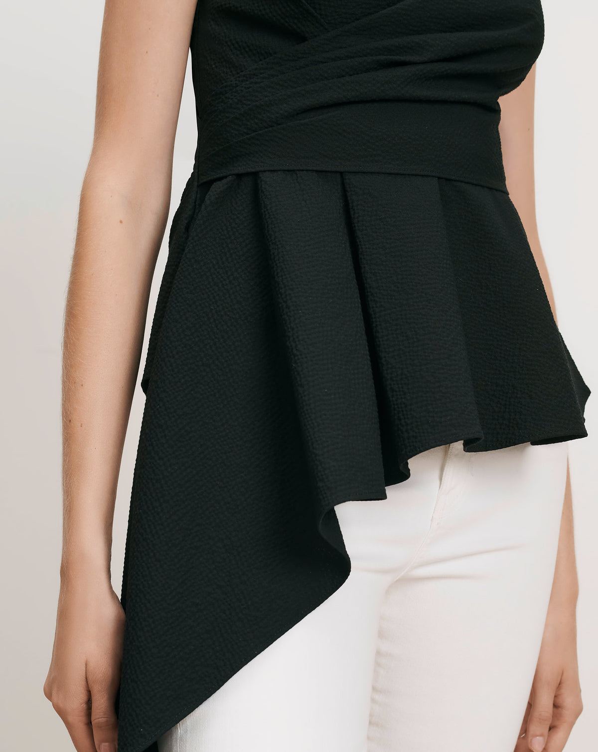 Veronica Beard Solange Wrap Top - Black