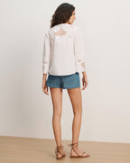 Veronica Beard Suniva Embroidered Shirt - White