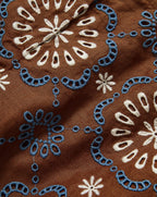 Veronica Beard Allen Linen Eyelet Short - Deep Ochre Multi