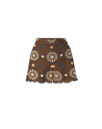 Veronica Beard Allen Linen Eyelet Short - Deep Ochre Multi