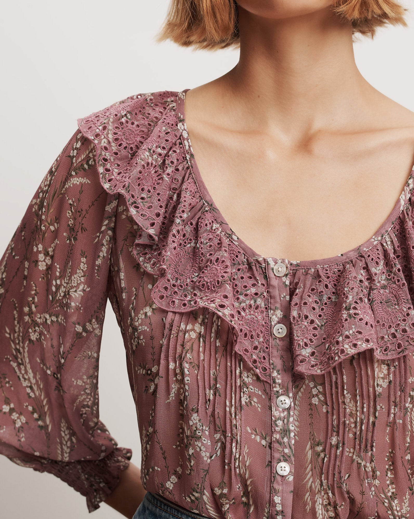 Veronica Beard Hewitts Floral Blouse - Orchid Haze Multi