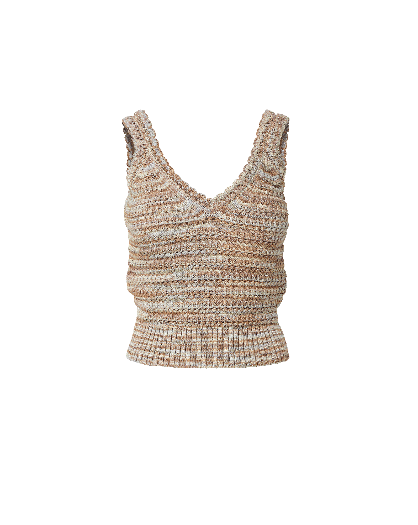 Veronica Beard Selwyn Knit Tank Top - Beige Multi