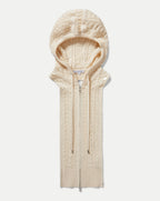 Veronica Beard Wickham Knit Hoodie Dickey - Ecru